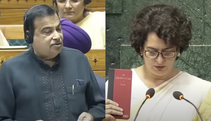 Priyanka Gandhi की शपथ के बाद विरोधियों पर भड़के Nitin Gadkari, जो क्लास लगाई देखते रह गए Rahul