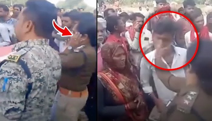 बीच सड़क पर महिला इंस्पेक्टर को जड़ा थप्पड़, Video Viral होते ही बढ़ा बवाल