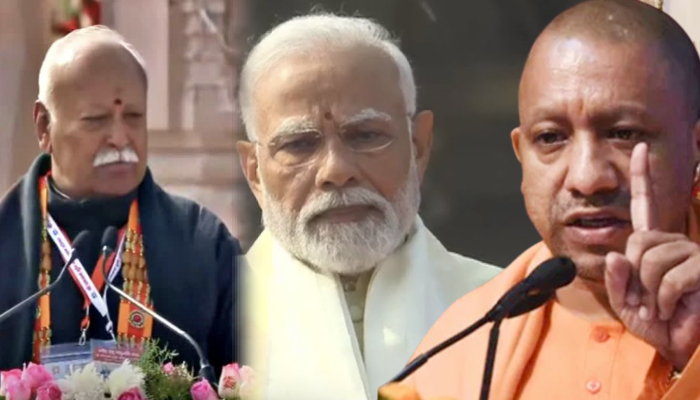 सामने बैठे PM Modi और RSS प्रमुख Mohan Bhagwat भी हैरान रह गए जब मंच से भयानक दहाड़े CM योगी