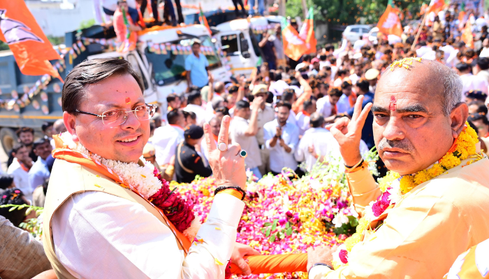 उत्तराखंड के CM पुष्कर सिंह धामी का हरियाणा में हुआ भव्य रोड शो, विपक्षियों को लग जाएगी मिर्ची