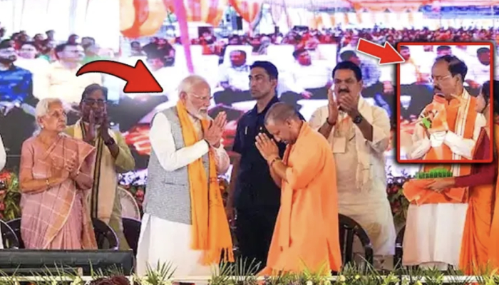 लड़ाई की ख़बरों के बीच Modi-Yogi ने एक दूसरे को किया प्रणाम