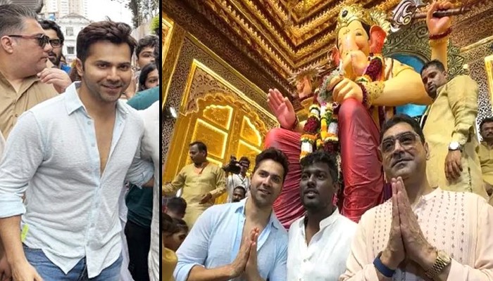 Lalbaugcha Raja के दर्शन करने पहुंचे Varun Dhawan ,Baby John की रिलीज से पहले किए बप्पा के दर्शन